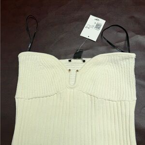 Forever 21 Cream Ribbed Knit Cami Top